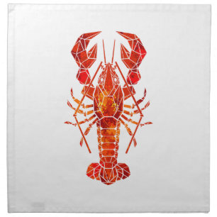 Red polygonal lobster cloth napkin
