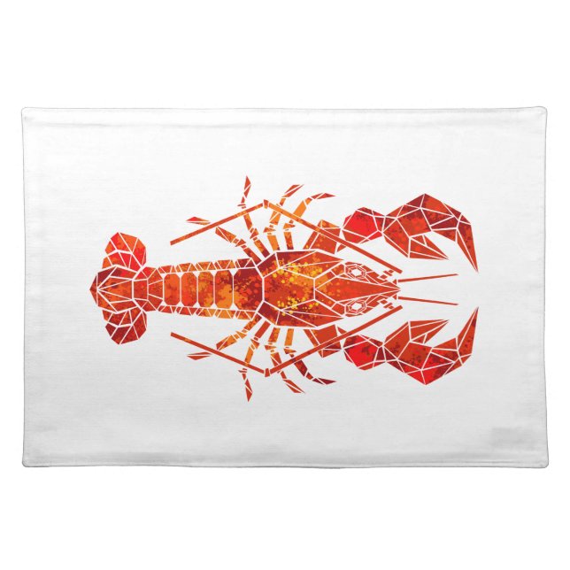 Red polygonal lobster cloth placemat (Front)