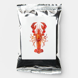 Red polygonal lobster coffee drink mix