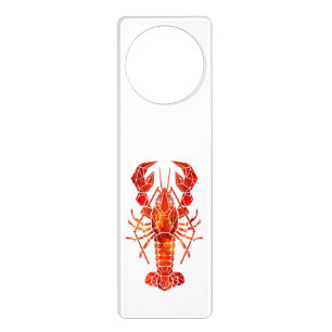 Red polygonal lobster door hanger