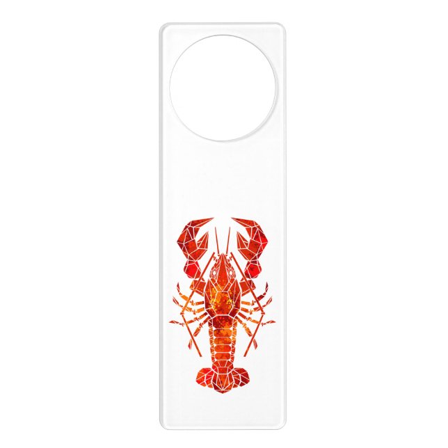 Red polygonal lobster door hanger (Front)