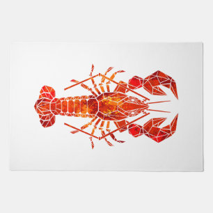 Red polygonal lobster doormat