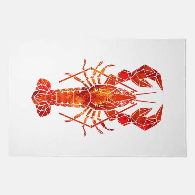 Red polygonal lobster doormat (Front)