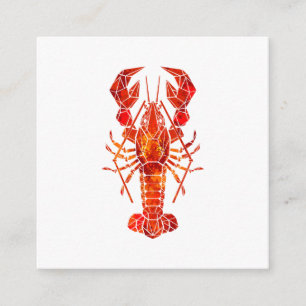 Red polygonal lobster enclosure card