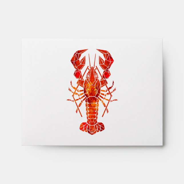 Red polygonal lobster envelope (Front)