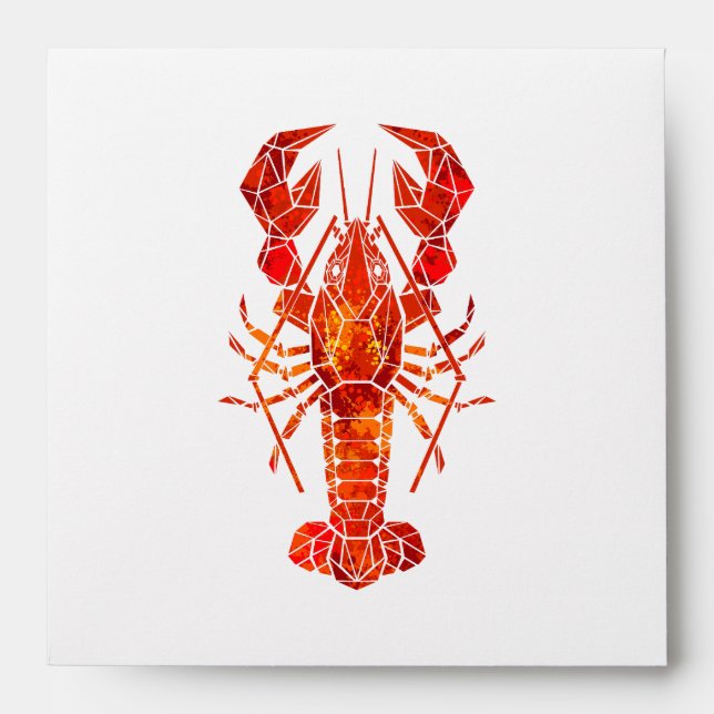 Red polygonal lobster envelope (Front)