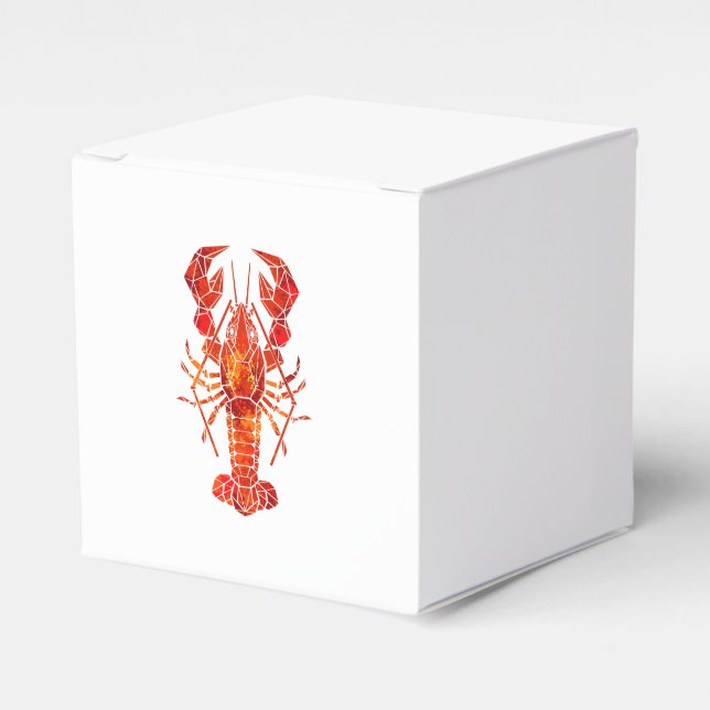 Red polygonal lobster favor boxes (Front Side)
