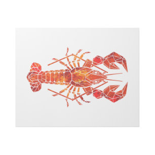 Red polygonal lobster gallery wrap