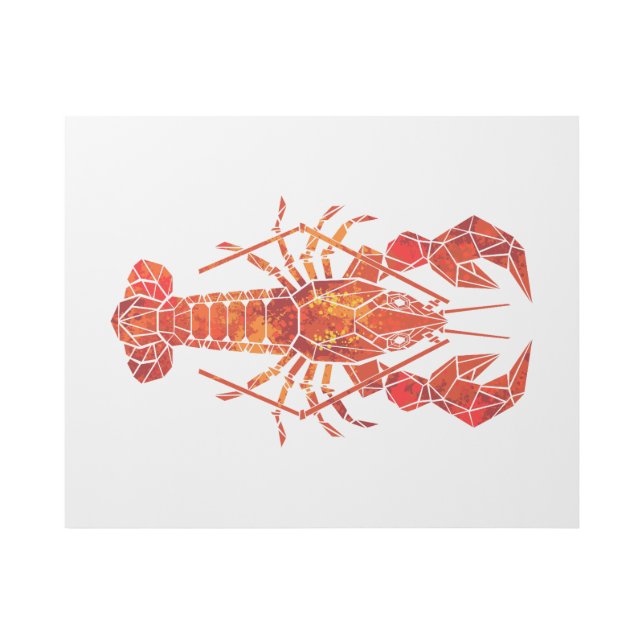 Red polygonal lobster gallery wrap (Front)