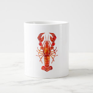 Red polygonal lobster giant coffee mug