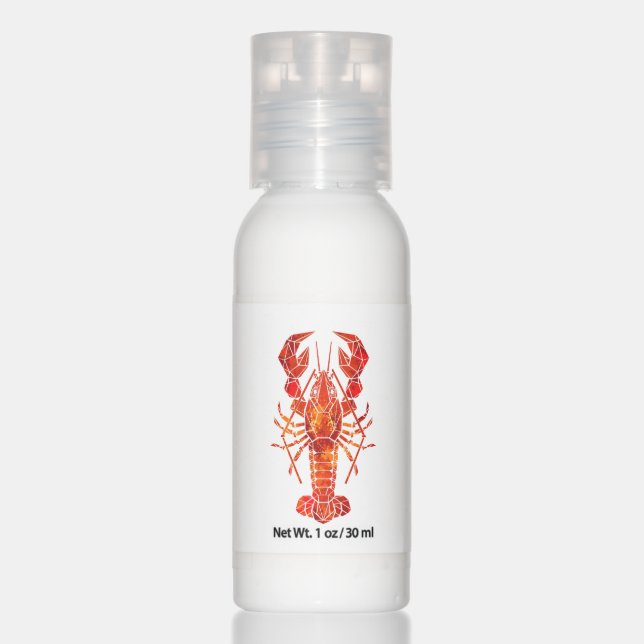 Red polygonal lobster hand lotion (Front)