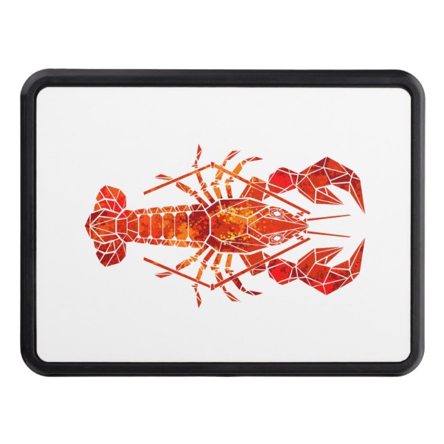 Red polygonal lobster hitch cover (Front)