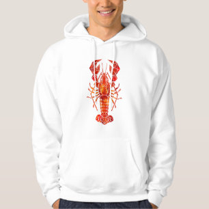 Red polygonal lobster hoodie
