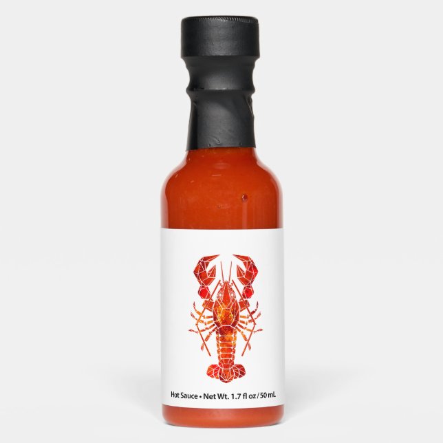 Red polygonal lobster hot sauces (Front)