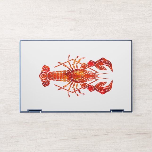 Red polygonal lobster HP laptop skin (Front)