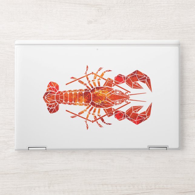 Red polygonal lobster HP laptop skin (Front)