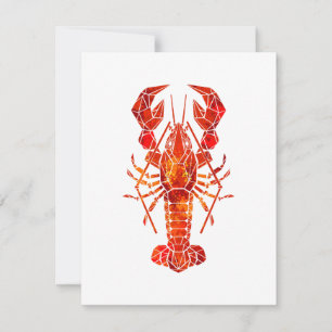 Red polygonal lobster invitation