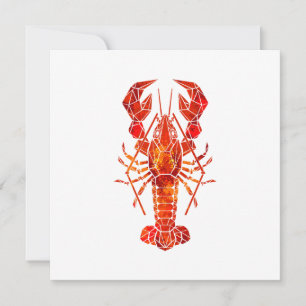 Red polygonal lobster invitation