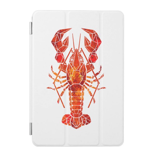 Red polygonal lobster iPad mini cover (Front)