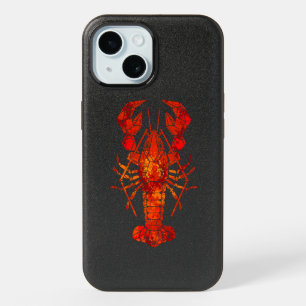 Red polygonal lobster iPhone 15 case