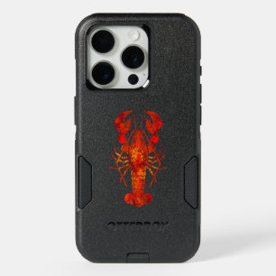 Red polygonal lobster iPhone 15 pro case