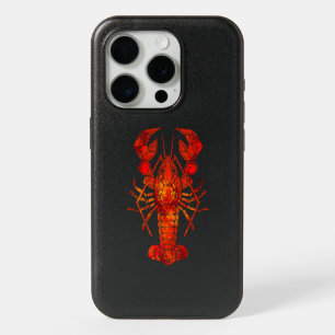 Red polygonal lobster iPhone 15 pro case