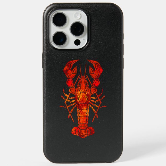 Red polygonal lobster iPhone 15 pro max case (Back)
