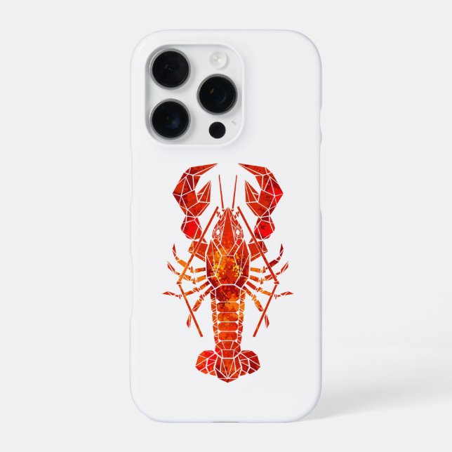 Red polygonal lobster iPhone case (Back)