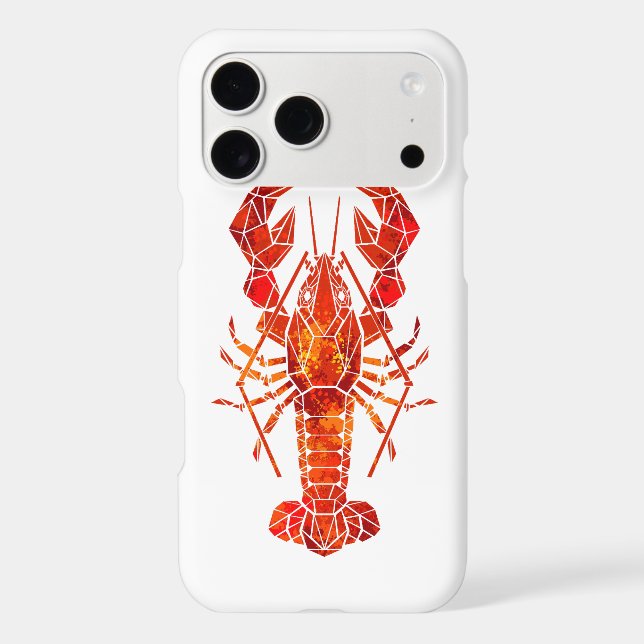 Red polygonal lobster iphone case (Back)