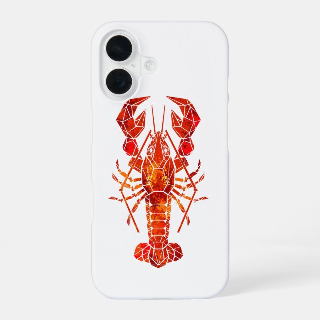 Red polygonal lobster iphone case (Back)