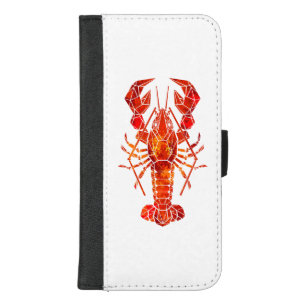 Red polygonal lobster iPhone 8/7 plus wallet case