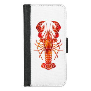 Red polygonal lobster iPhone 8/7 wallet case