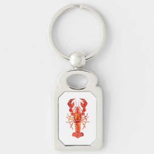 Red polygonal lobster keychain
