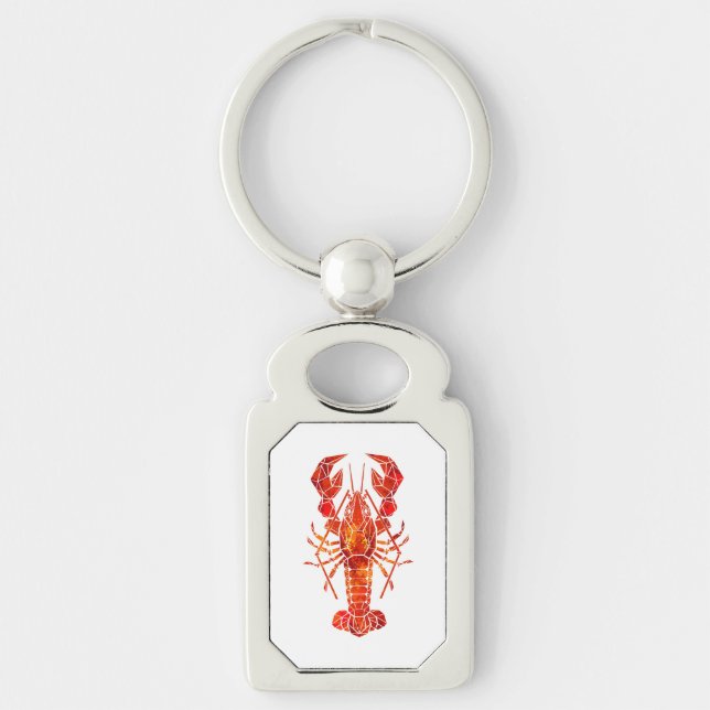 Red polygonal lobster keychain (Front)