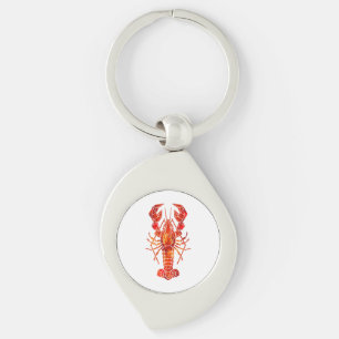 Red polygonal lobster keychain