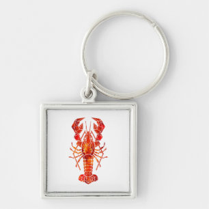Red polygonal lobster keychain