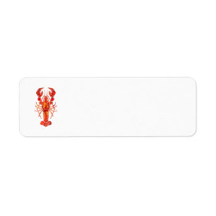Red polygonal lobster label