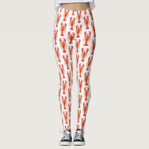 Red polygonal lobster leggings