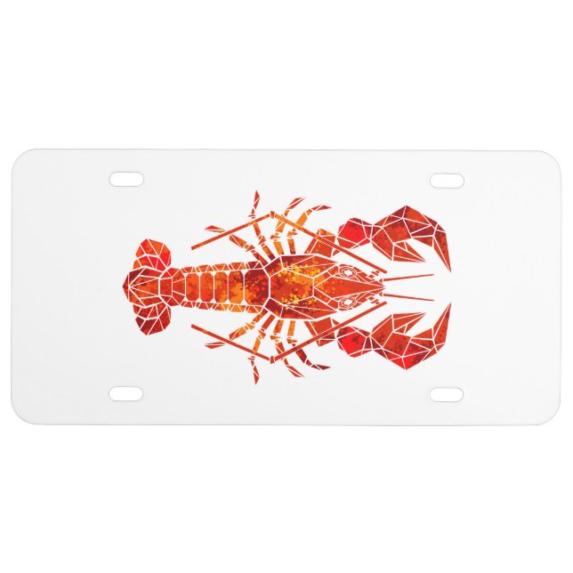 Red polygonal lobster license plate (Front)