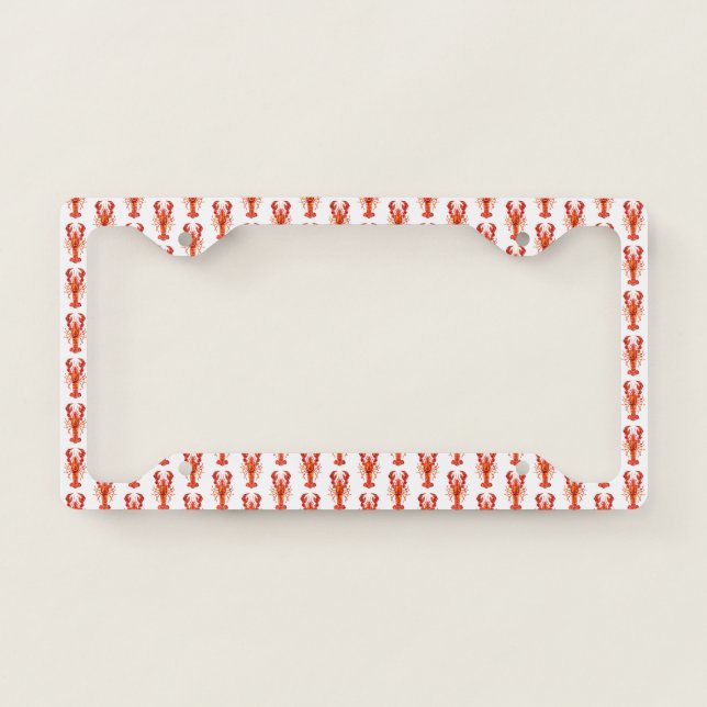 Red polygonal lobster license plate frame (Front)