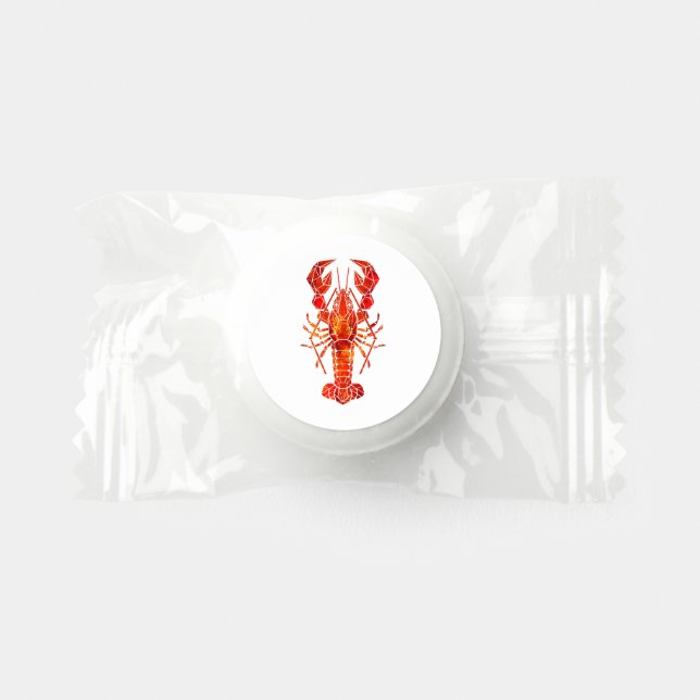 Red polygonal lobster life saver® mints (Front)