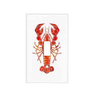 Red polygonal lobster light switch cover
