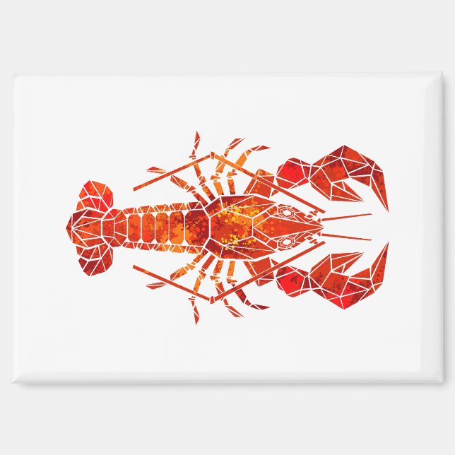 Red polygonal lobster magnet (Front)