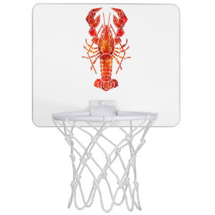 Red polygonal lobster mini basketball hoop