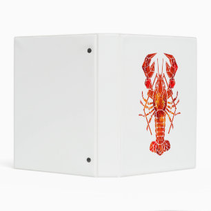 Red polygonal lobster mini binder