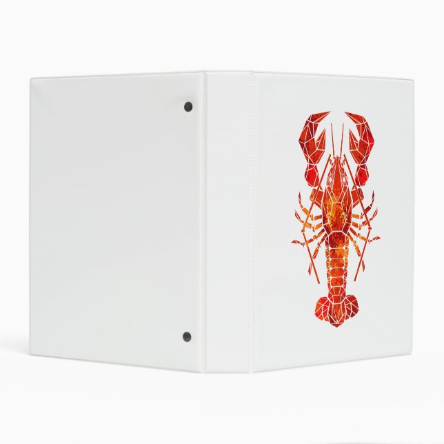 Red polygonal lobster mini binder (Background)