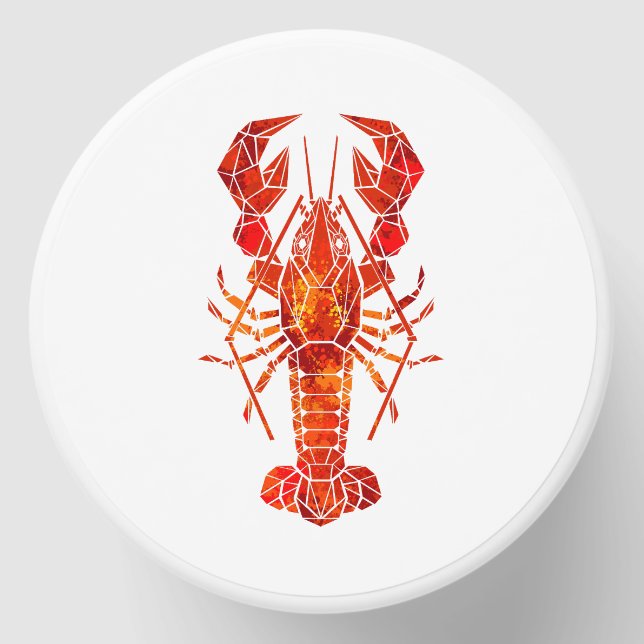 Red polygonal lobster mini candle favors (Front)