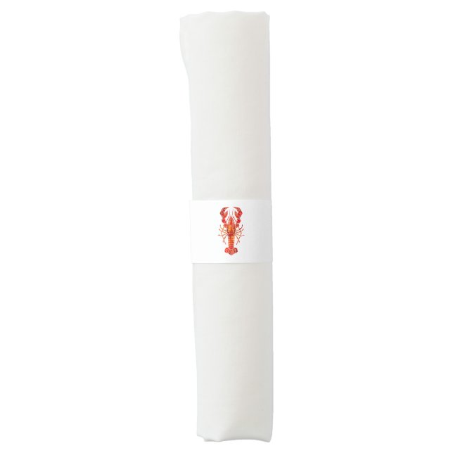 Red polygonal lobster napkin bands (Front)