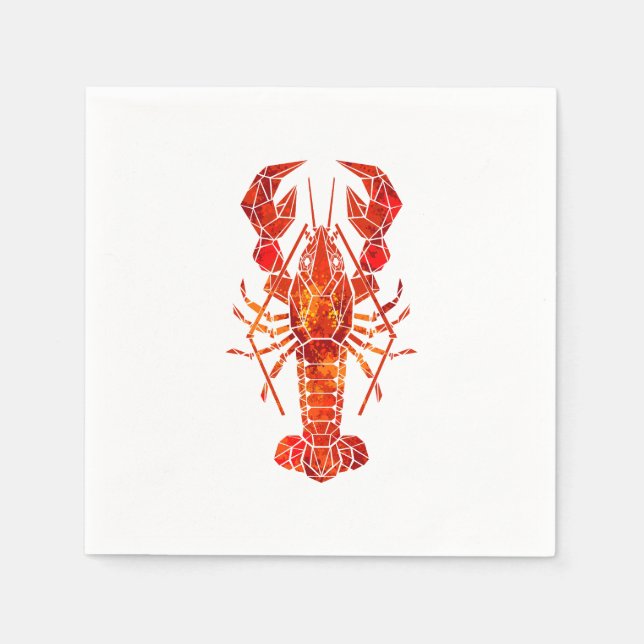 Red polygonal lobster napkins (Front)
