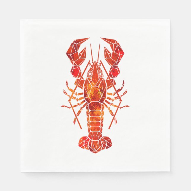 Red polygonal lobster napkins (Front)